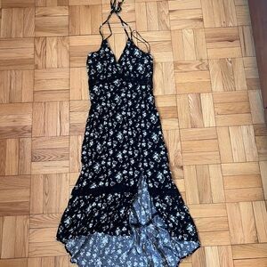Floral Black and White Maxi Dress